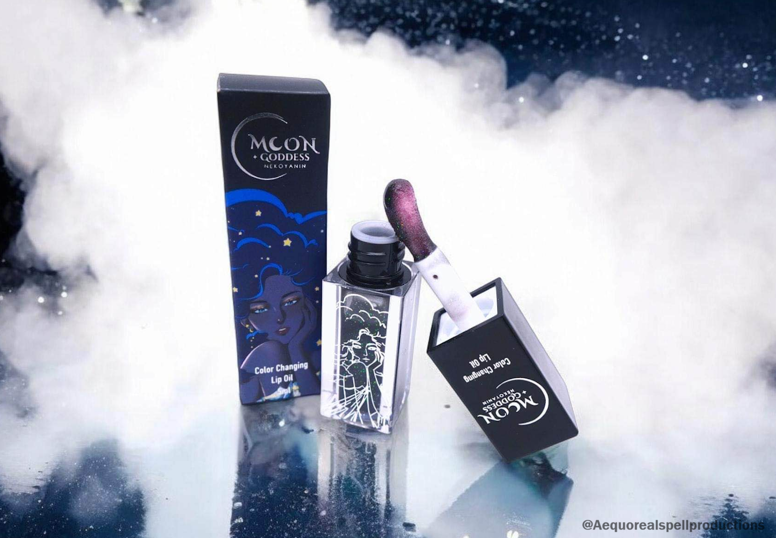 Black Color Changing Lip Oil - Moon Goddess – Nekoyanin