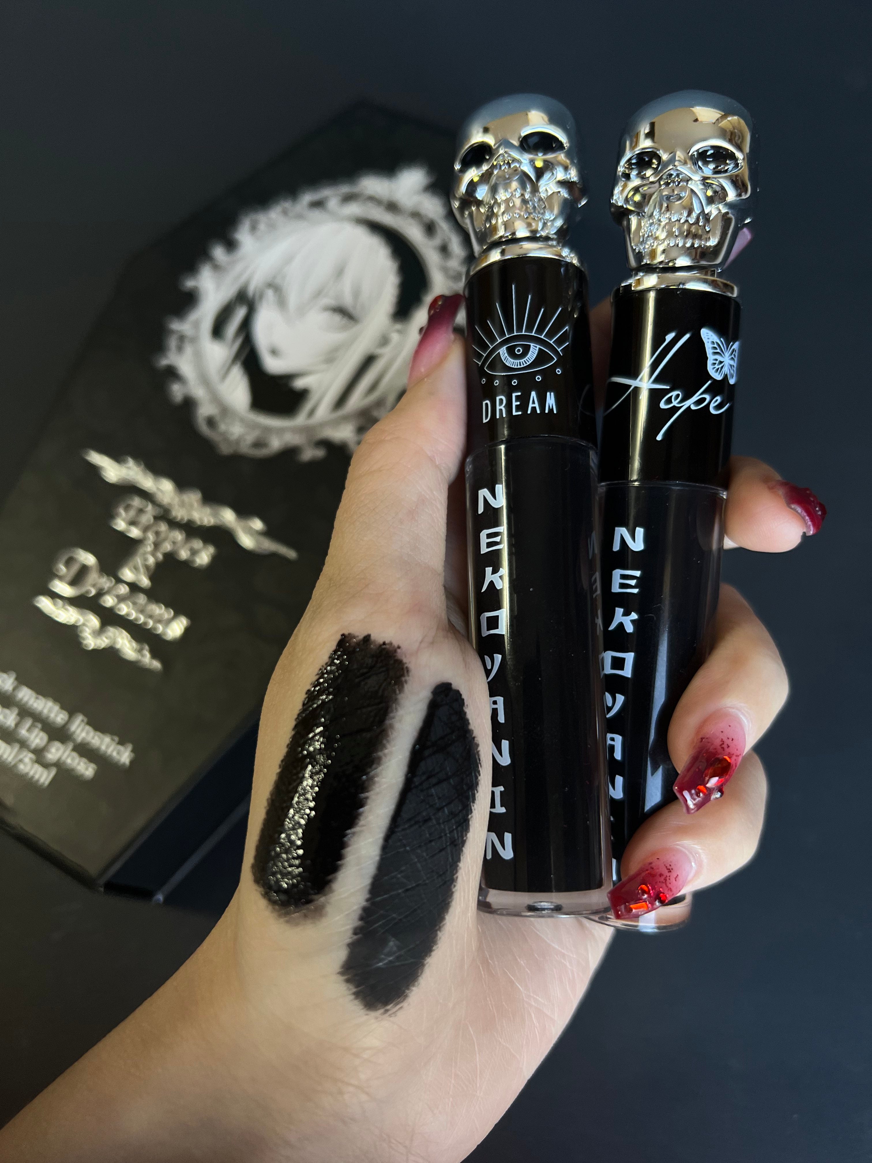 Hopes And Dreams Black Liquid Lipstick And Lipgloss Duo Nekoyanin